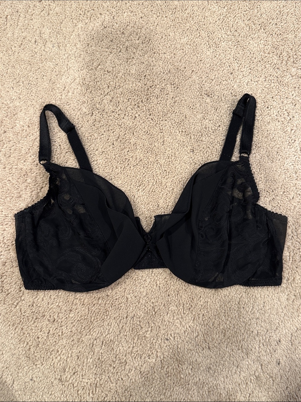 Vintage Oscar de la Renta Black Lace Underwire Bra  - Women Intimates